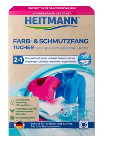 Heitmann Chusteczki do prania 45szt w opak.