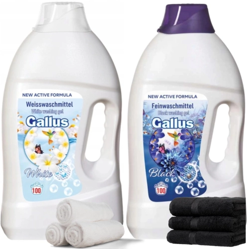 Zestaw Gallus żel do prania biały i czarny 2x 100pr 2x 4,0l