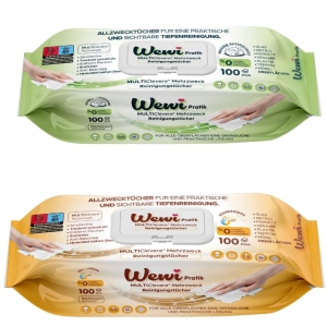 Wewi Chusteczki czyszczące z dodatkiem białego i arabskiego mydła 2x100szt