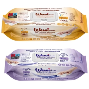 Wewi Chusteczki czyszczące lawenda i z dodatkiem arabskiego mydła 2x100szt