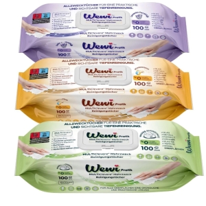 Wewi Chusteczki czyszczące lawenda, z mydłem arabskim i białym 3x100szt