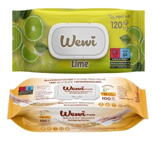Wewi chusteczki nawilżane Limonka i ręczniki czyszczące z mydłem arabskim