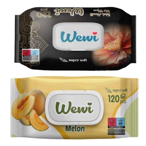 Chusteczki nawilżane Wewi Flower kwiatowe i Melon 2x120szt