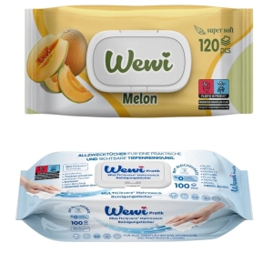 Wewi chusteczki nawilżane Melon i ręczniki czyszczące XXL uniwersalne