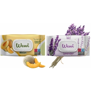 Zestaw Chusteczek nawilżanych WEWI Melon i Lawenda 2x 120szt delikatne