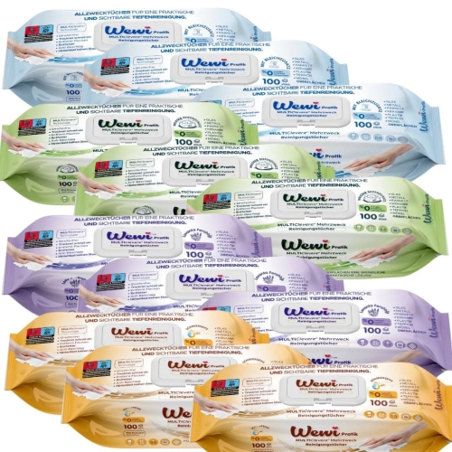 Chusteczki ręczniki XXL Wewi Pratik czyszczące mix 4 rodzajów 12x 100szt