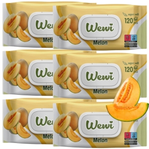 6x Wewi Chusteczki Nawilżane Melon 120 szt. – owocowa świeżość na co dzień