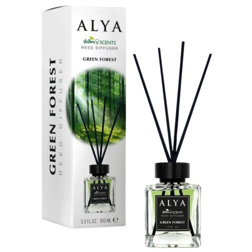 Alya Green Forest 100 ml – Dyfuzor odświeżacz zapachowy z patyczkami leśny
