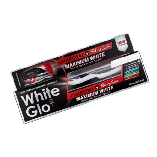 White Glo Charcoal wybielająca pasta do zębów z sodą ze szczoteczką 100ml
