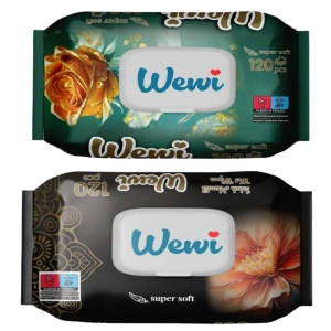 Wewi chusteczki nawilżane Rose różane i Flower kwiatowe 2x120szt