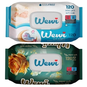 Wewi chusteczki nawilżane Baby dla dzieci i Rose róża 2x120szt