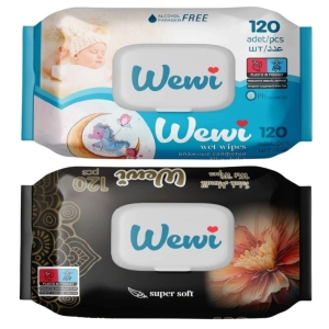 Wewi chusteczki nawilżane Baby dla dzieci i Flower 2x120szt