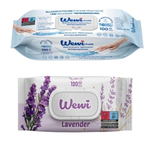 Wewi ręczniki czyszczące uniwersalne i chusteczki nawilżane Lawenda