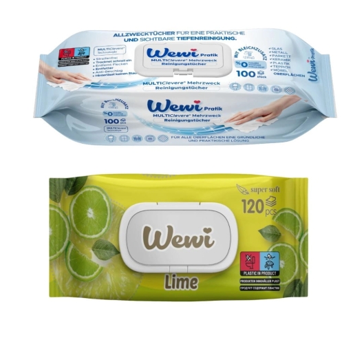 Ręczniki czyszczące Wewi uniwersalne i chusteczki nawilżane Limonka