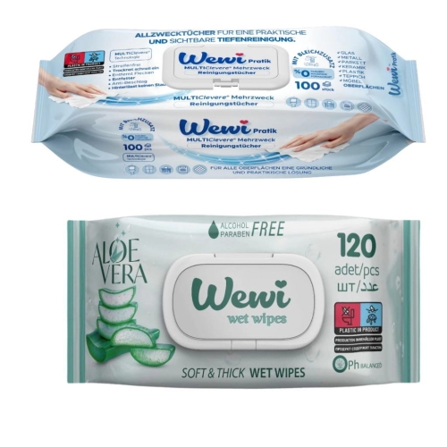 Ręczniki czyszczące Wewi uniwersalne i chusteczki nawilżane Aloes