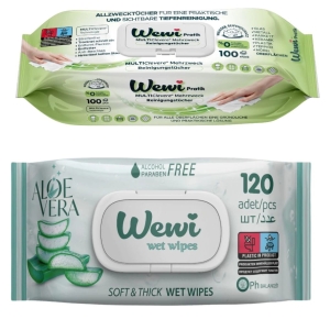 Wewi ręczniki czyszczące z białym mydłem i chusteczki nawilżane Aloes