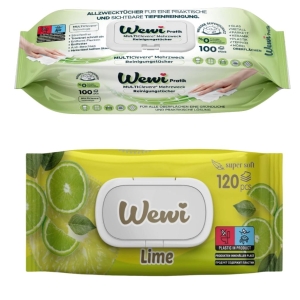 Wewi ręczniki czyszczące z białym mydłem i chusteczki nawilżane Limonka
