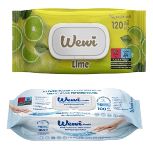 Wewi chusteczki nawilżane Limonka i ręczniki czyszczące uniwersalne