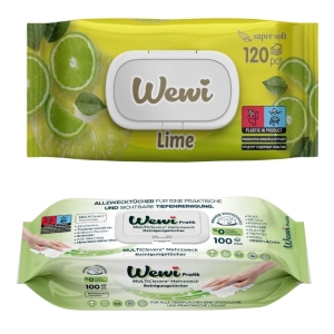 Wewi chusteczki nawilżane Limonka i ręczniki czyszczące z białym mydłem