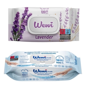 Wewi chusteczki nawilżane Lawenda i ręczniki czyszczące XXL uniwersalne