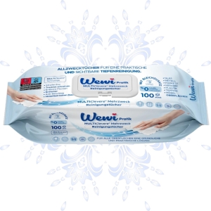 6x Wewi Pratik MULTIClever Chusteczki XXL czyszczące uniwersalne, 100 szt.