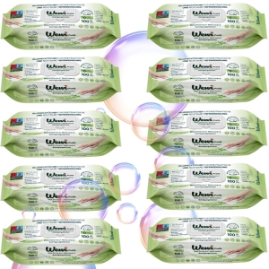 10x Wewi Pratik Chusteczki czyszczące 100 szt. – z dodatkiem białego mydła