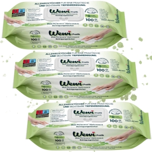 3x Wewi Pratik Chusteczki czyszczące 100 szt. – z dodatkiem białego mydła