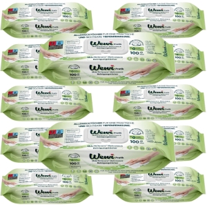 12x Wewi Pratik Chusteczki czyszczące 100 szt. – z dodatkiem białego mydła