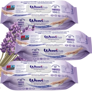 3x Wewi chusteczki ręczniki czyszczące nawilżane lawenda 100szt.MULTIClever