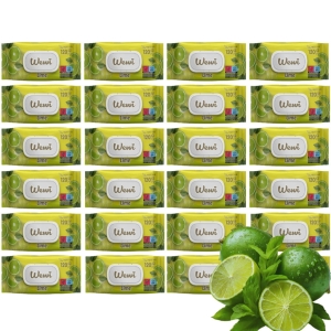 24x Wewi Chusteczki Nawilżane Lime 120 szt. – odświeżający zapach limonki