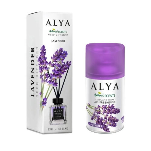 Zestaw Alya Nature'sScents Lavender odświeżacz spray 250ml i patyczki 100ml