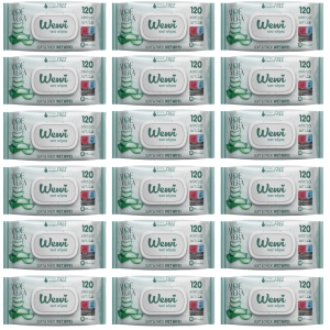 18x WEWI Aloe Vera chusteczki nawilżane 120szt.bez alkoholu,delikatne,ALOES