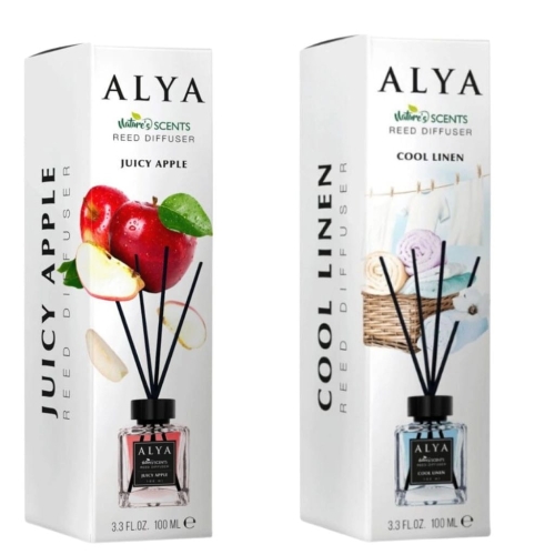 Zestaw Alya patyczki zapachowe Nature's Scents Apple i Cool Linen 2x100ml