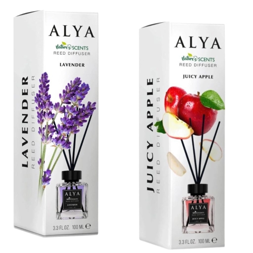 Zestaw Alya patyczki zapachowe Nature's Scents Lavender i Apple 2x100ml