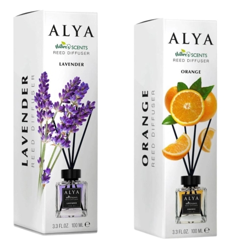 Zestaw Alya patyczki zapachowe Nature's Scents Orange i Lawenda 2x100ml