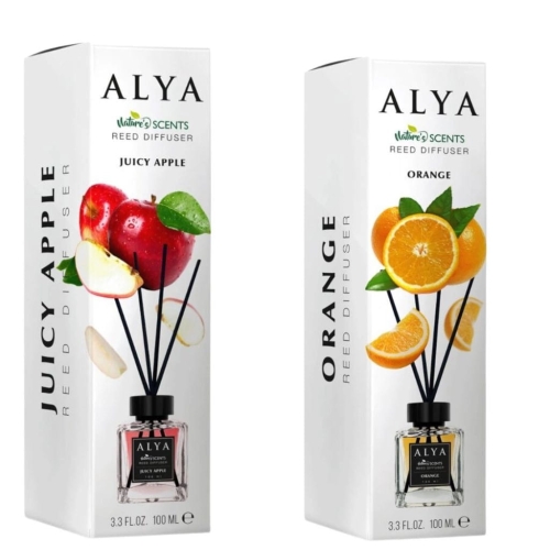 Zestaw Alya patyczki zapachowe Nature's Scents Orange i Apple 2x100ml