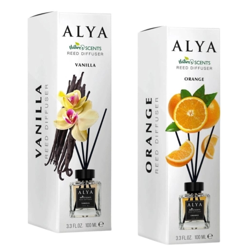 Zestaw Alya patyczki zapachowe Nature's Scents Vanilla i Orange 2x100ml