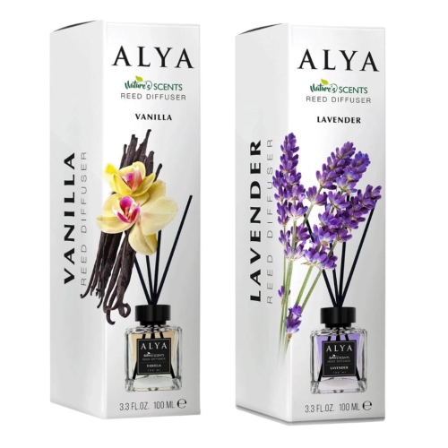 Zestaw Alya patyczki zapachowe Nature's Scents Vanilla i Lawenda 2x100ml