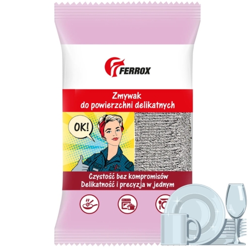Ferrox Zmywak do powierzchni delikatnych SREBRNY, skuteczny i wytrzymały