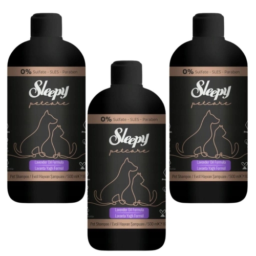 3x Sleepy Pet Care szampon dla zwierząt psa i kota z olejkiem lawend. 500ml