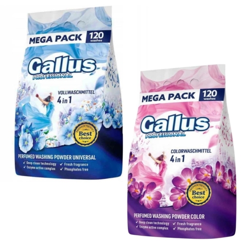 Zestaw Gallus Professional proszek do prania kolor i uni 2x 120pr 2x 6,6kg