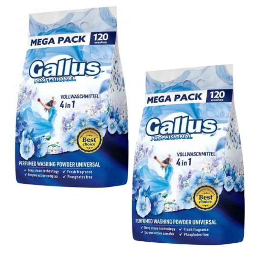 2x Gallus Professional proszek do prania uniwersalny 4w1 120pr 6,6kg