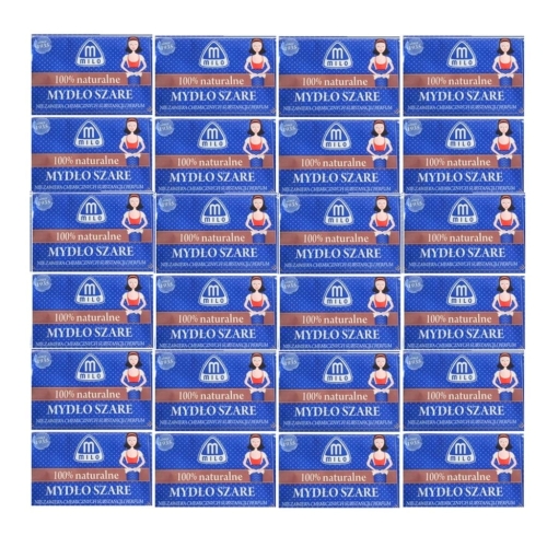 24x Milo 100% naturalne szare mydło w kostce 175g