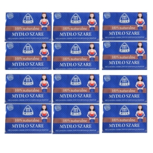12x Milo 100% naturalne szare mydło w kostce 175g