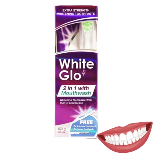 White Glo Mouthwash wybielająca pasta do zębów z płynem do ust 100ml