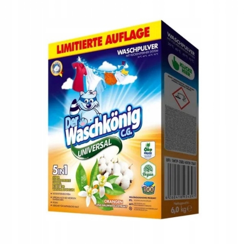 Waschkonig proszek do prania uniwersalny o zapachu pomarańczy 100p 6,0kg