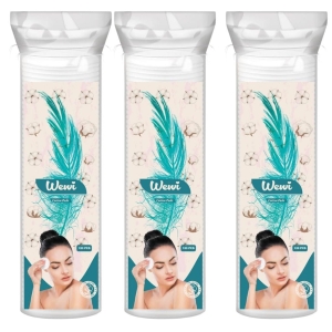 Wewi Cotton Pads bawełniane płatki kosmetyczne do demakijażu 3x 120szt