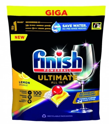 Finish Powerball Ultimate kapsułki do zmywarki cytrynowe 100szt GIGA PAKA