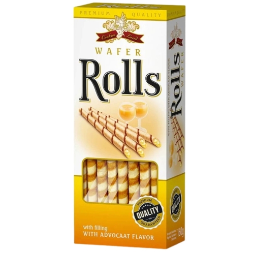 WAFER ROLLS ADVOCAAT FLAVOR 160 g rurki waflowe z nadzieniem o smaku advoka