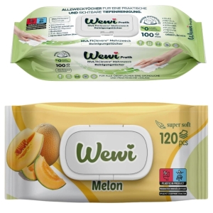 Wewi ręczniki czyszczące z białym mydłem i chusteczki nawilżane Melon
